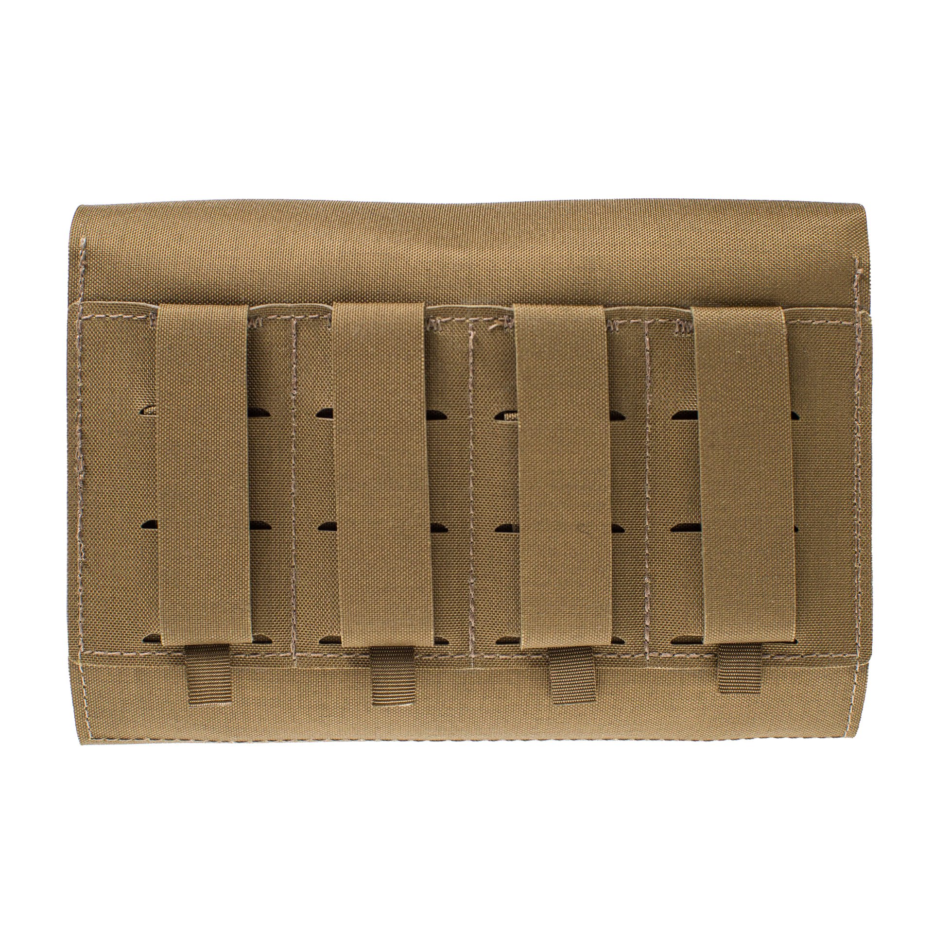 Taktische Molle-Panel in Coyote Braun für Airsoft, geeignet zur Anbringung von Zubehör.