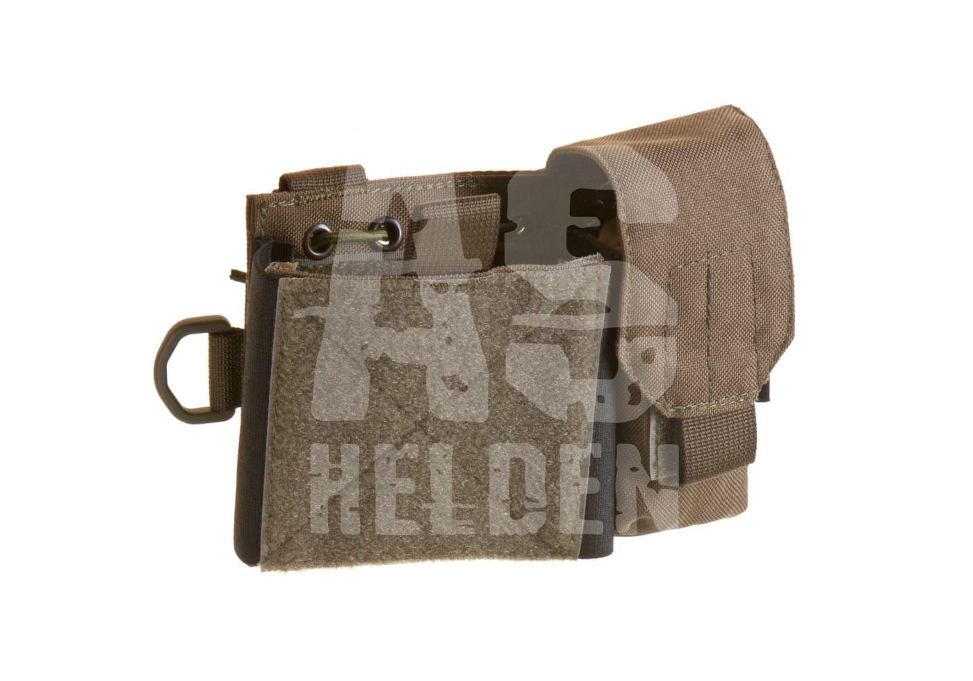 Taktische Mehrzweck-Beintasche in Coyote-Braun mit MOLLE-System für Airsoft-Zubehör.