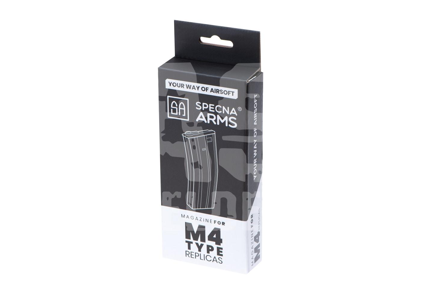 Spekna Arms M4-Typ Magazinverpackung im Tarnmuster-Design für Airsoft-Replikas.