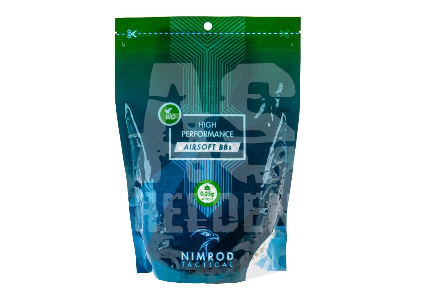 Grüne Verpackung für Bio-Nimrod Tactical Airsoft BBs, 0,25g.