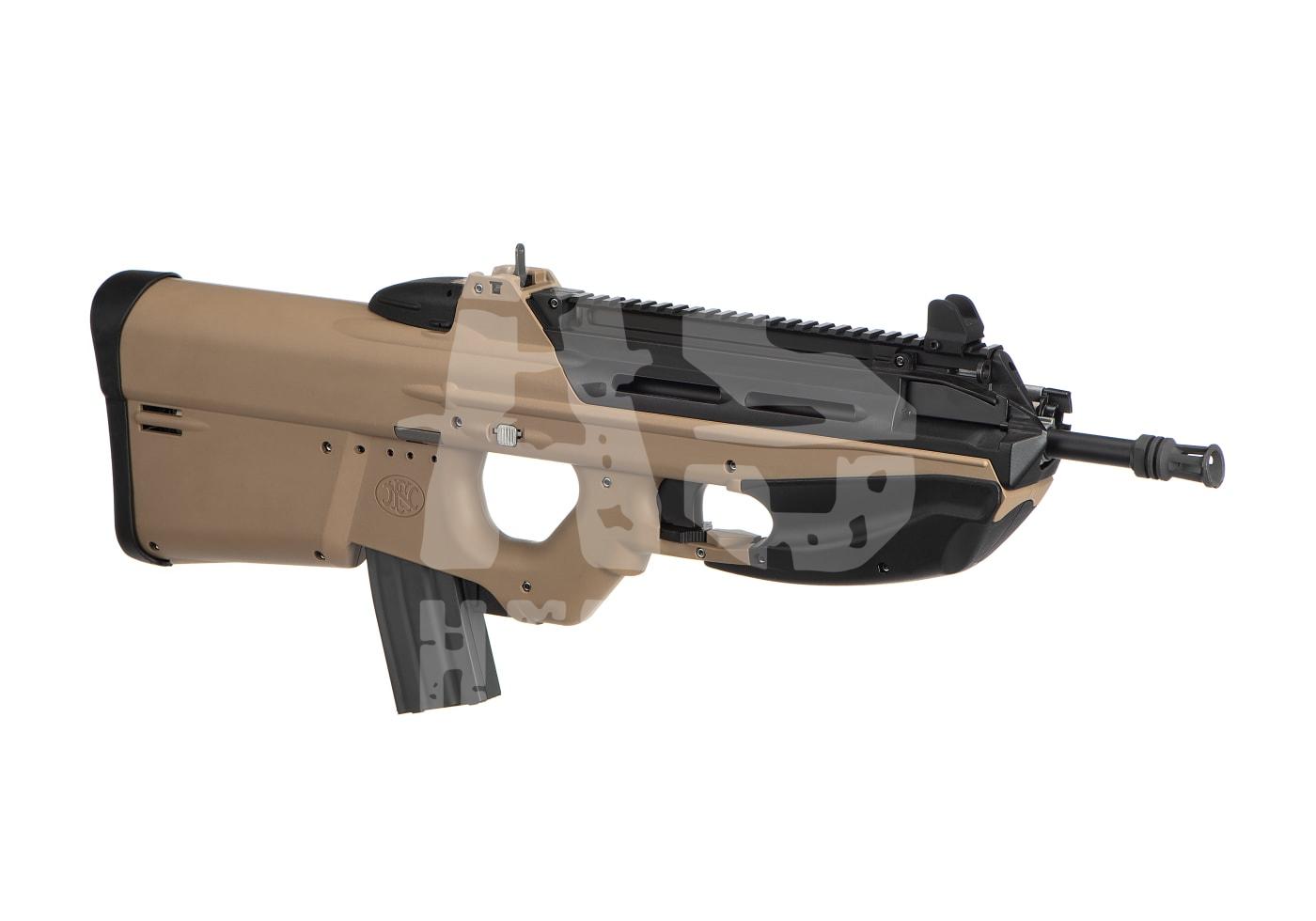 G&G FN F2000 Tactical S-AEG - ab 18 Jahren Airsoft FN F2000 Nachbildung in Tan, Bullpup-Design mit kurzem Lauf und taktischen Schienen.