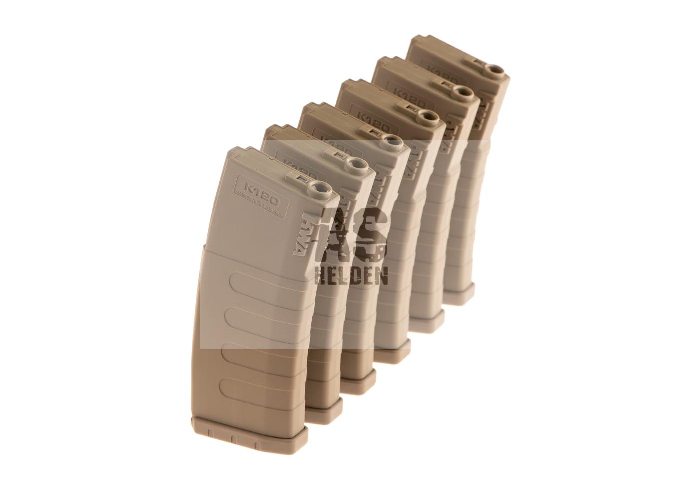 Magazine K120 M4 Midcap 120rds 6-pack - Dark Earth (KWA)