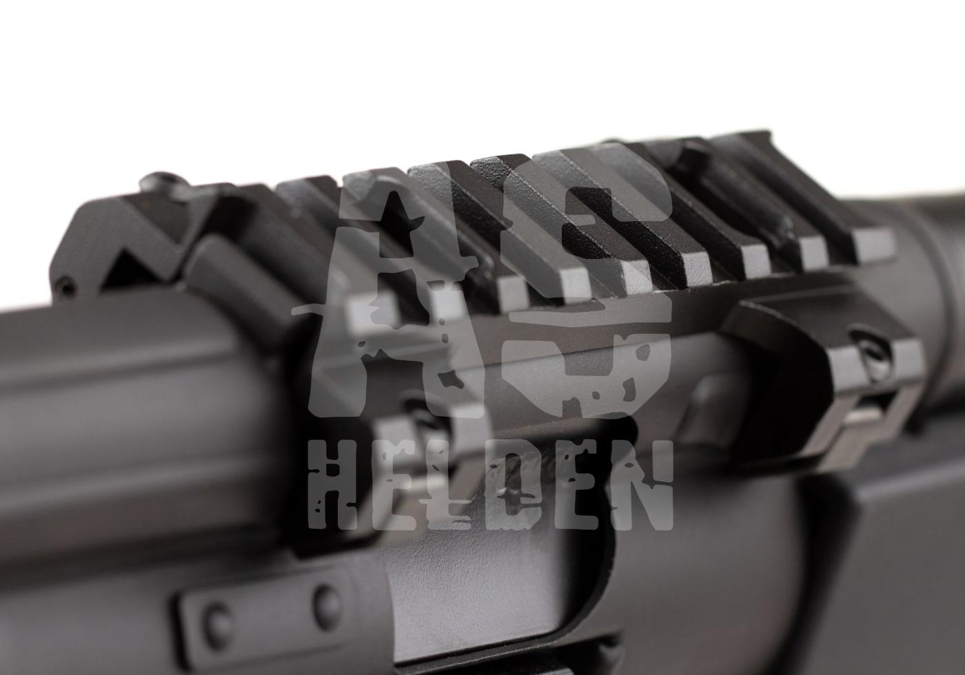 G&G TGM A3 RTS E.T.U. S-AEG - ab 18 Jahren Nahaufnahme einer Picatinny-Schiene auf einem Airsoft-Gewehr.