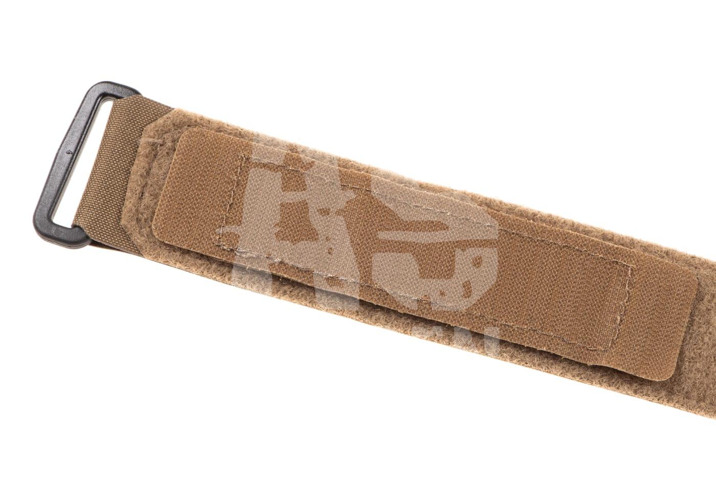 Taktischer Gürtel mit Klettverschluss und schwarzer Schnalle in Coyote Braun, ideal für Airsoft-Ausrüstung.