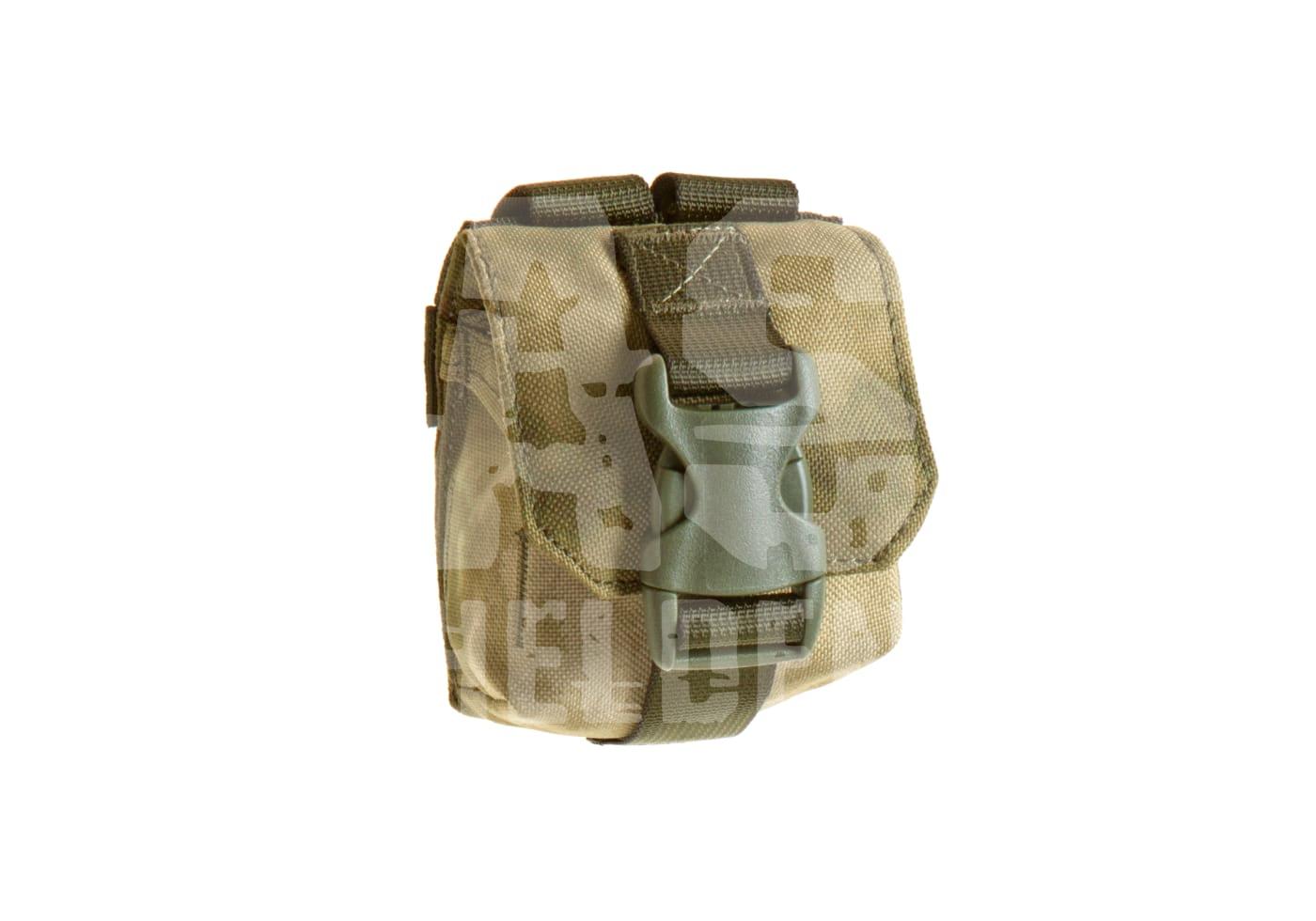 Taktische, tarnfarbene Airsoft-Tasche mit Schnallenverschluss, ideal für Zubehör.