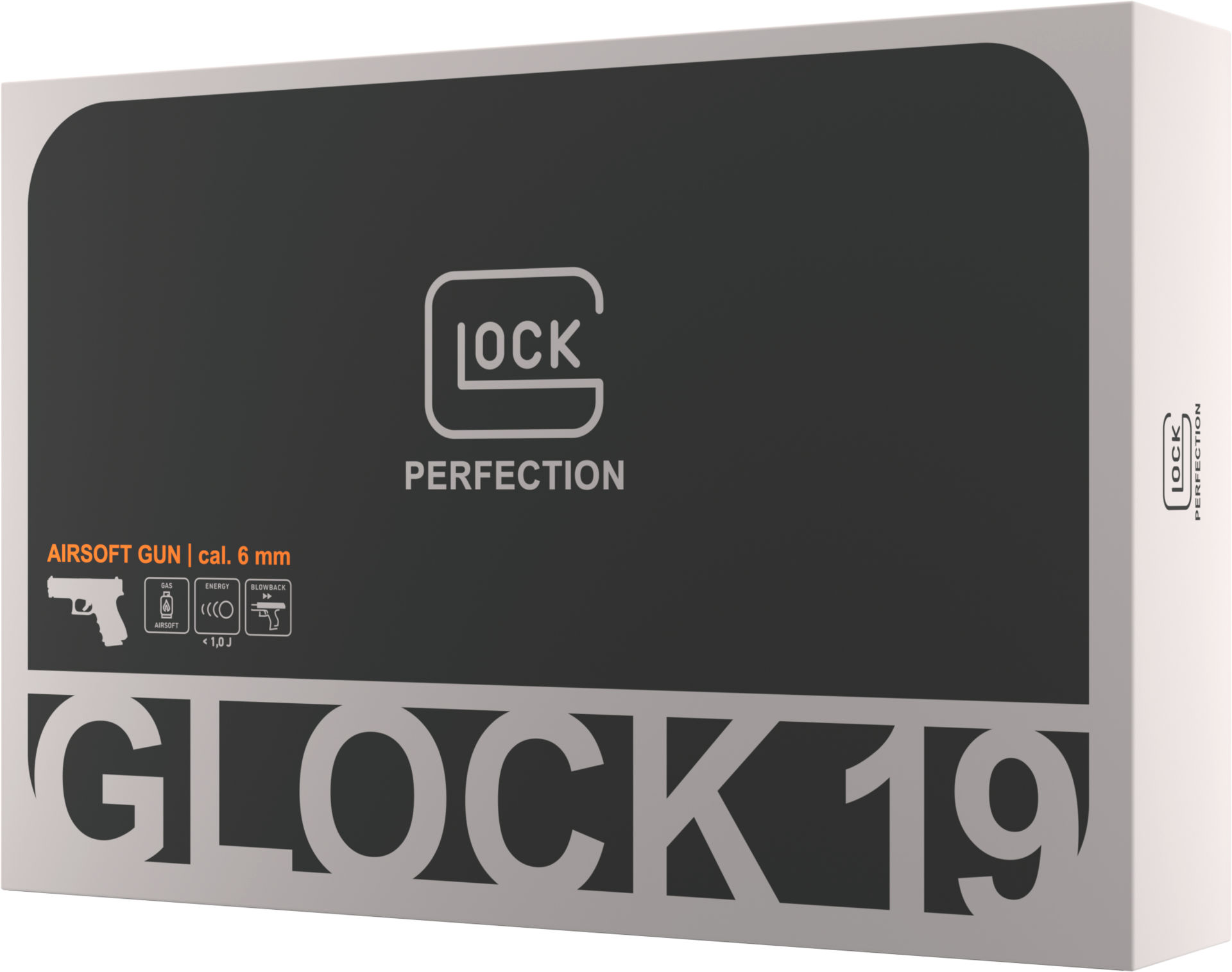 Glock 19 Verpackung, Airsoft-Pistole 6mm, Gas, Blowback, Energie 
