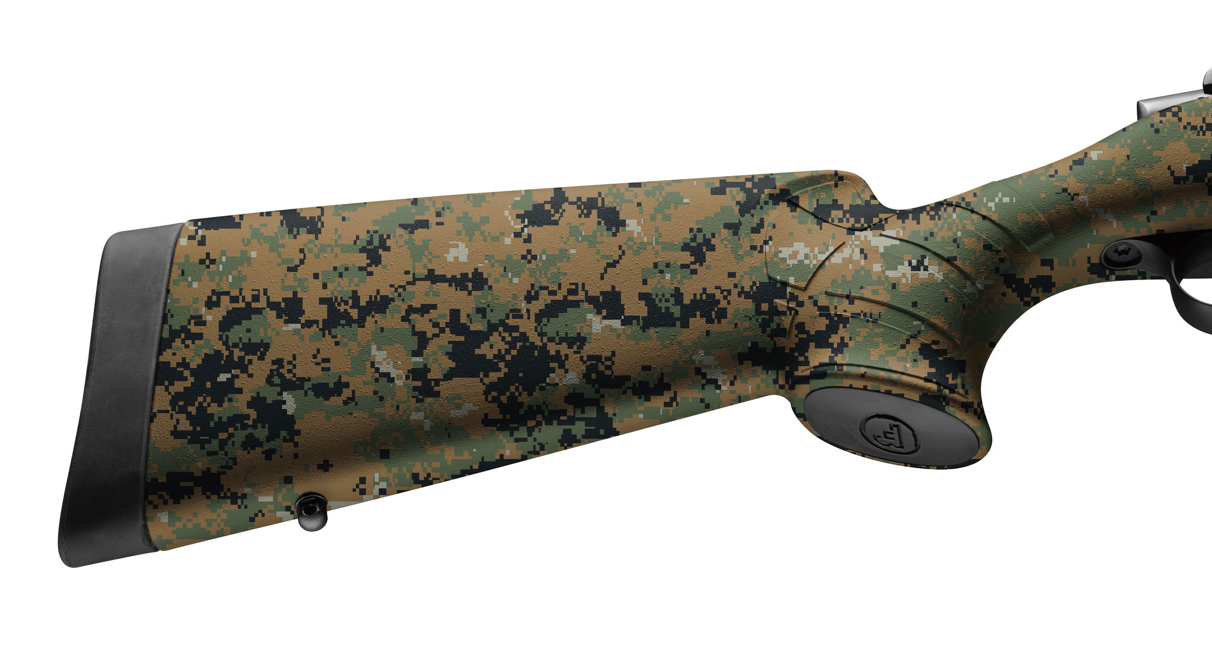 GunsWrap Rifle Skins Airsoft-Gewehrschaft mit digitalem Tarnmuster in Grün und Braun.