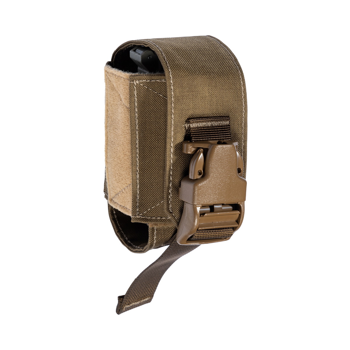 Taktische Magazintasche in Olivgrün mit Schnellverschluss und Klettverschluss, ideal für Airsoft-Einsätze.