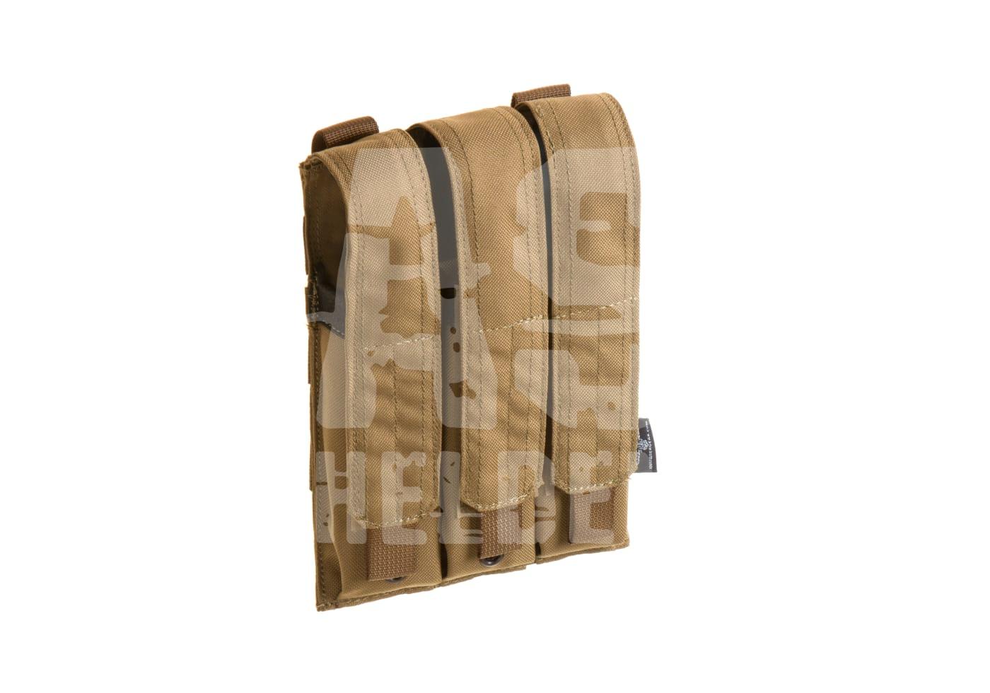Tanfarbener, dreifacher Magazintasche für Airsoft, geeignet zur Befestigung an taktischer Ausrüstung.