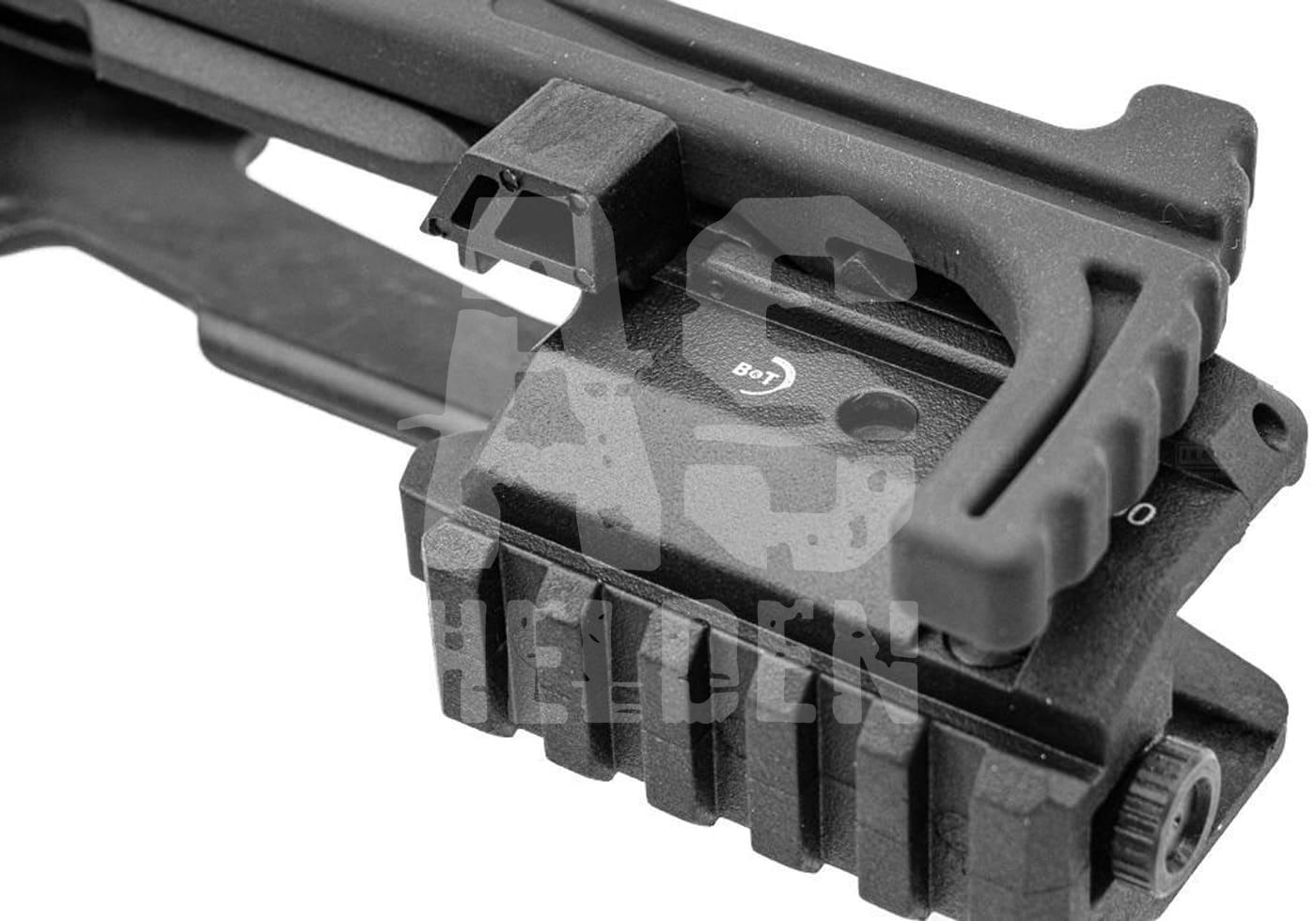 Airsoft-Schiene mit Montagemöglichkeit für Zubehör, aus robustem Material.