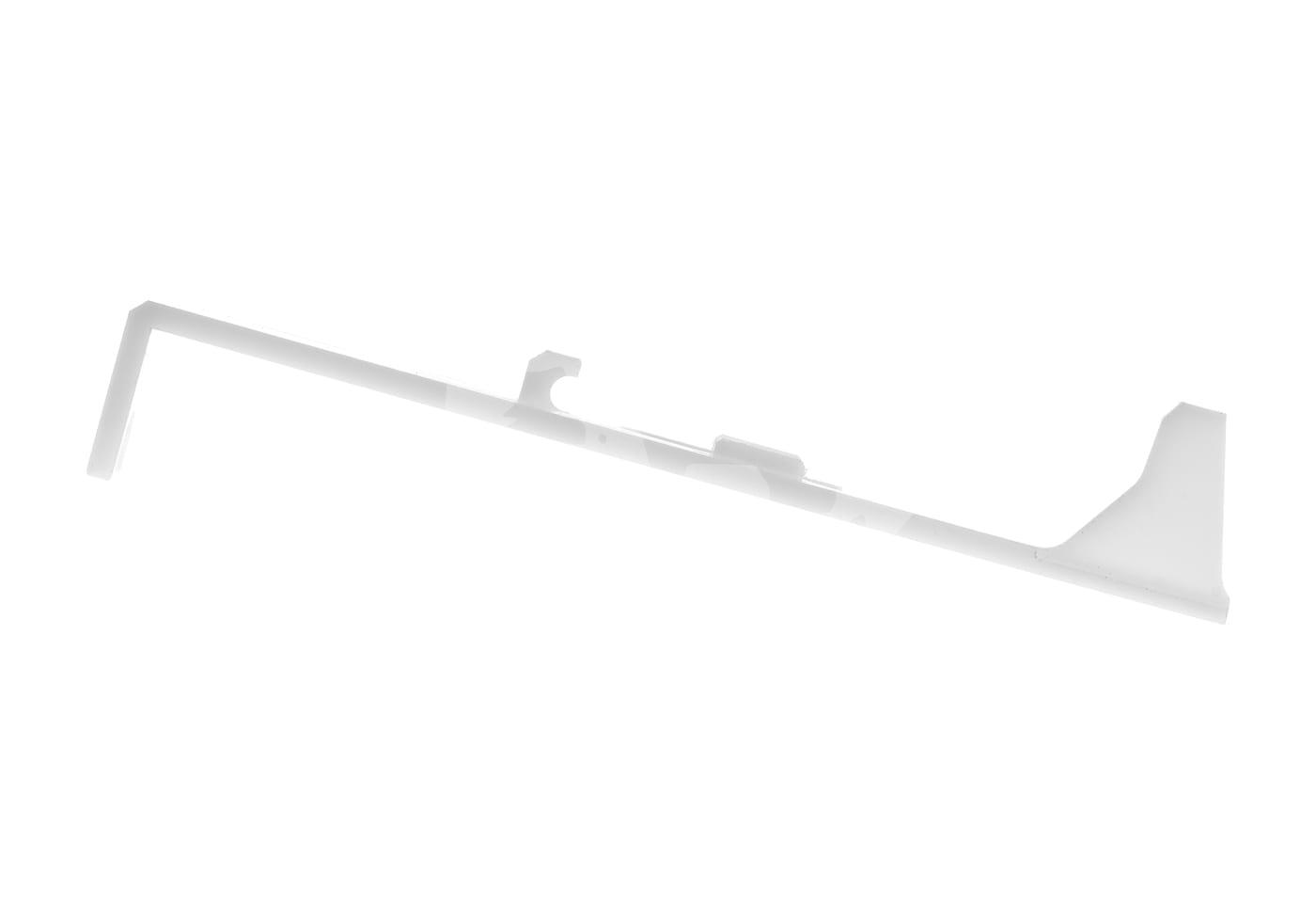 Transparente, l-förmige Kunststoffschiene für Airsoft-Zubehörmontage.