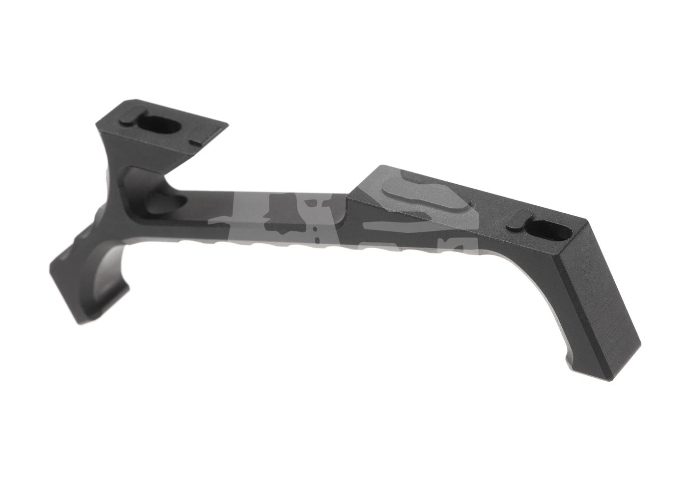 Schwarzer taktischer Airsoft-Handstop zur Montage an einem Gewehr, für besseren Halt und Kontrolle.