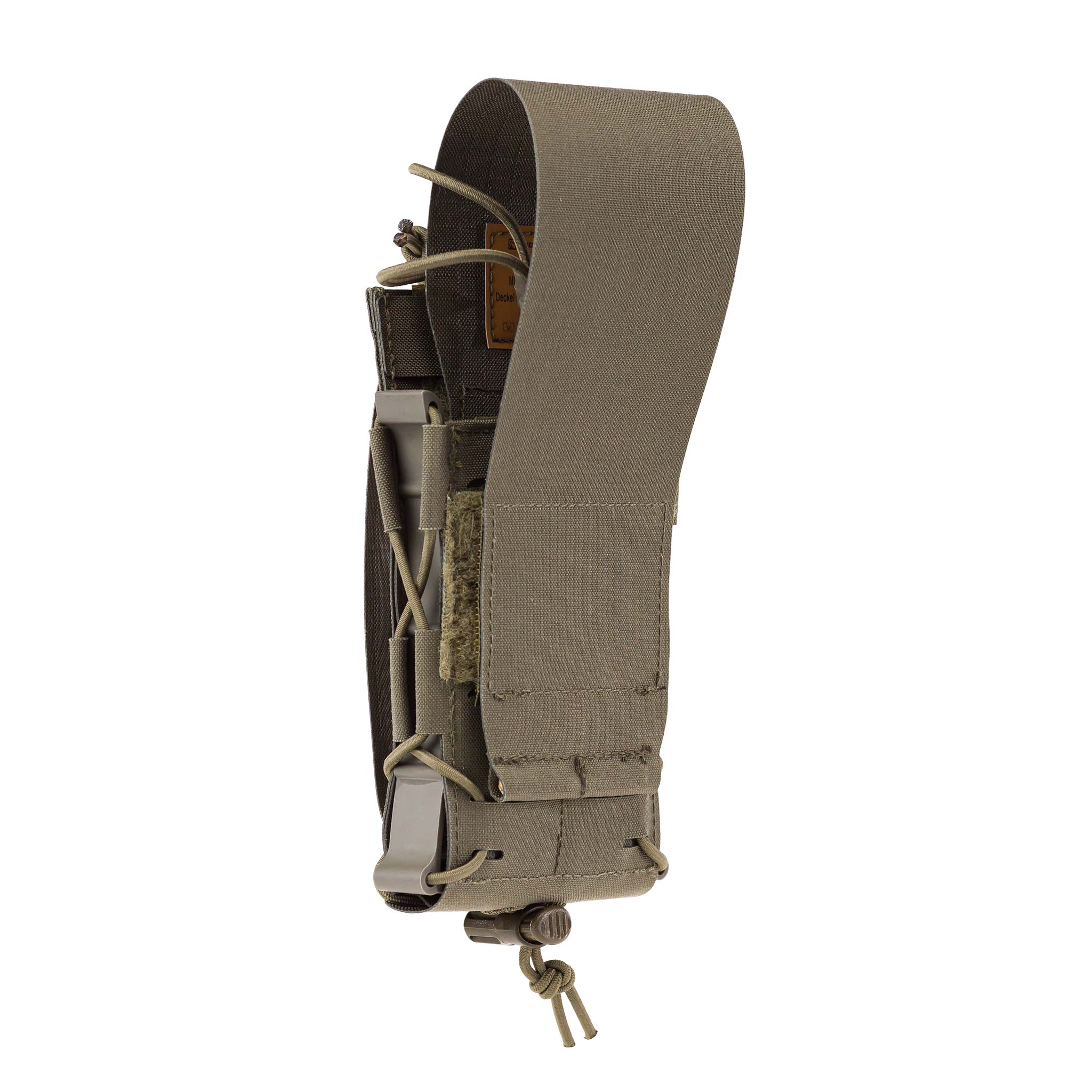 Taktische Molle-Tasche in Olivgrün, geeignet für Airsoft-Ausrüstung und Zubehör.