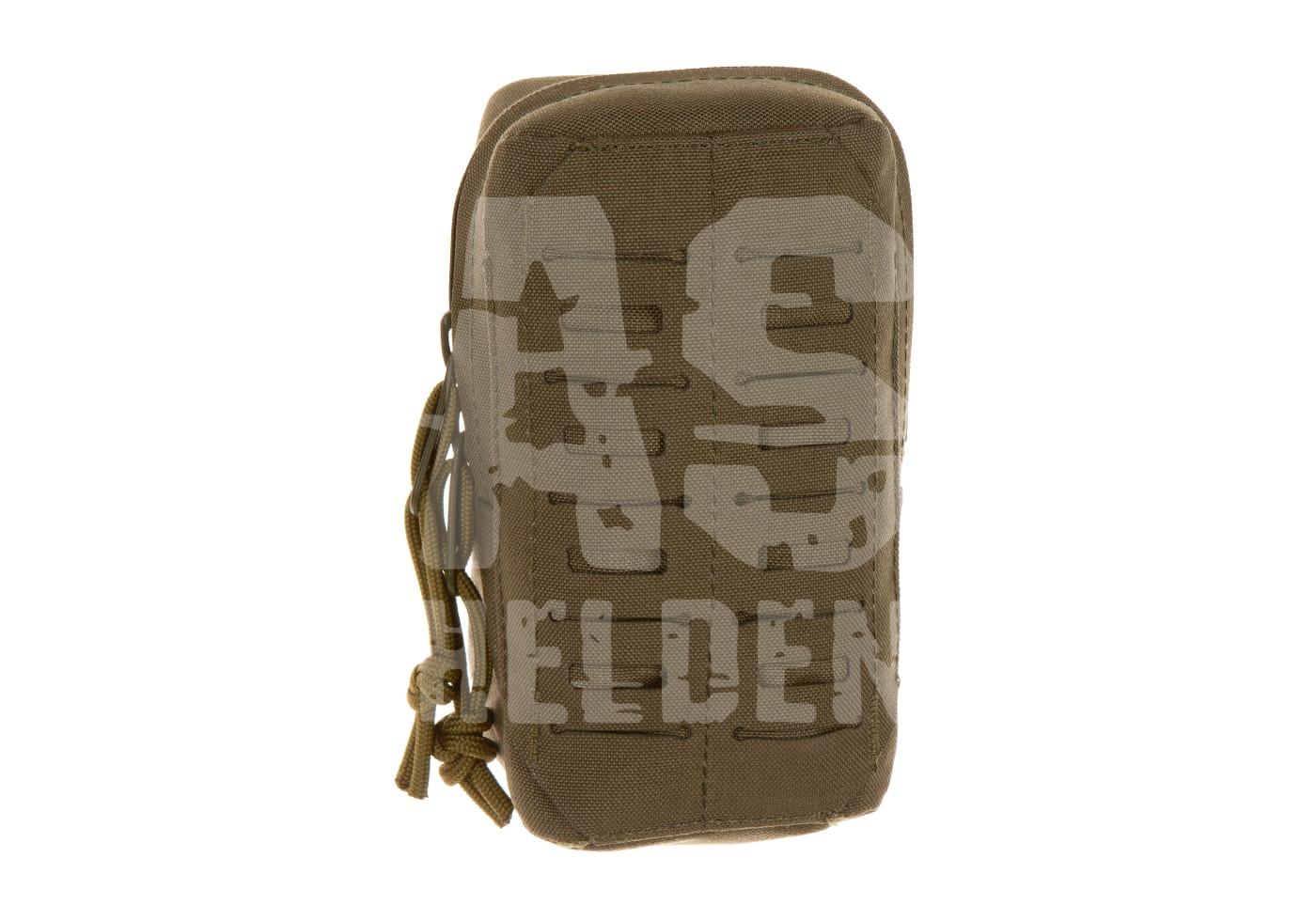 Olivegrüne Tactical-Pouch mit Molle-Schlaufen und Airsoft Helden Logo. Ideal für Ausrüstung im Airsoft-Spiel.