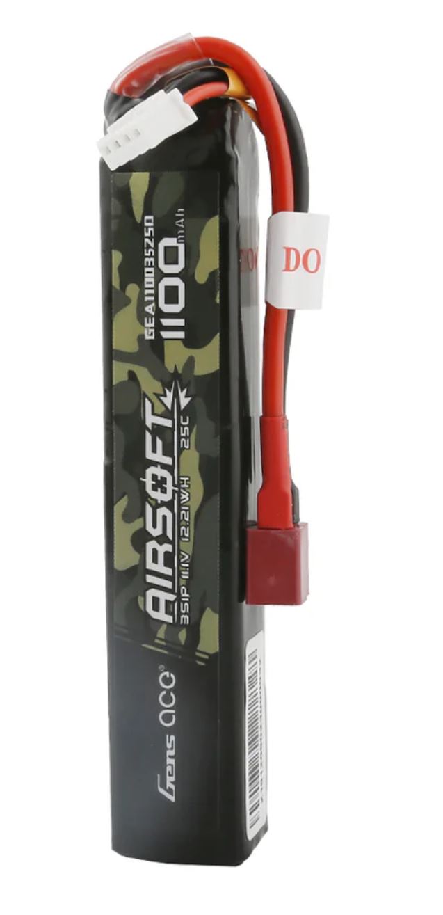 Gens ace 25C 1100mAh 3S1P 11.1V Airsoft Gun Lipo Battery with T Plug