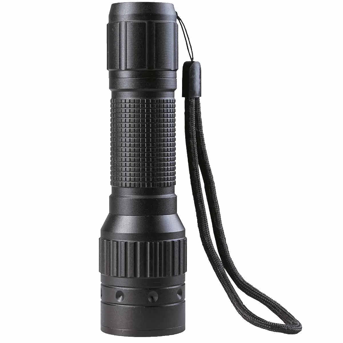 STABLAMPE OPERATOR MT1 Schwarze Taschenlampe mit strukturiertem Griff und Trageschlaufe, geeignet für Airsoft-Outdoor-Einsätze.