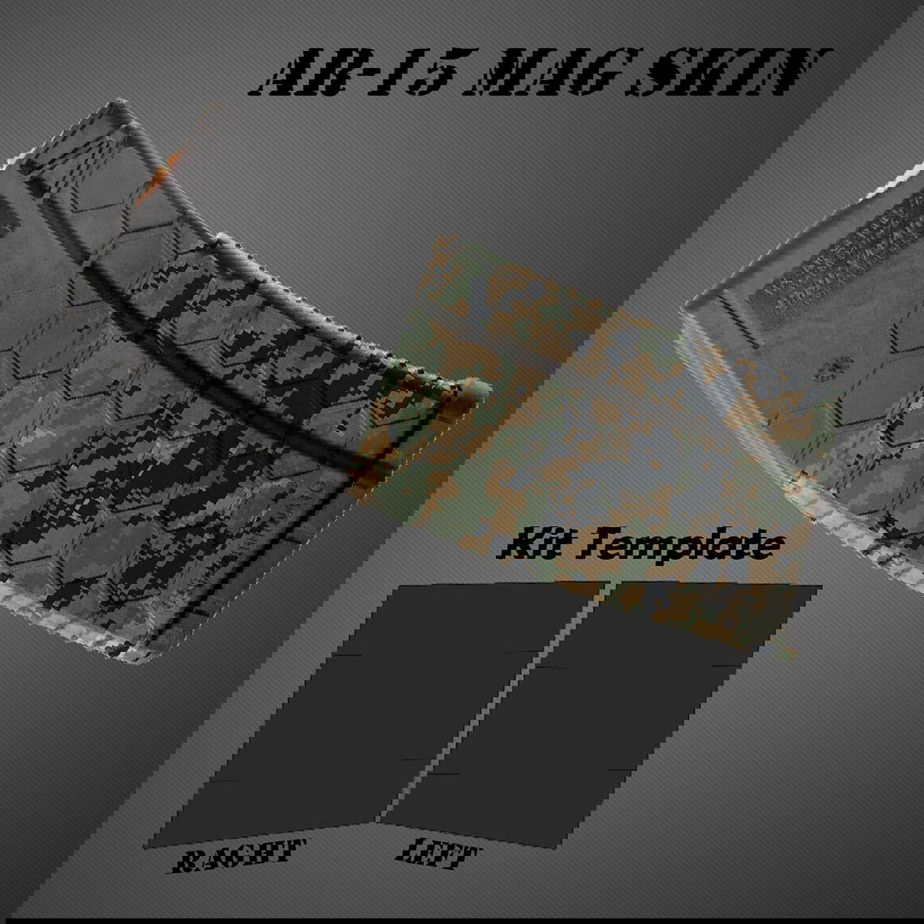 Tarn-Magazinskin für AR-15 mit Schablonen. Hexagonales Muster in Grün-Braun-Tönen.