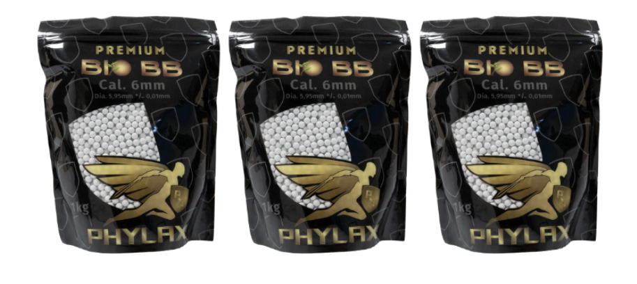 Phylax 0,45g Bio BBs (1kg), 2222Rds. - 3er Set