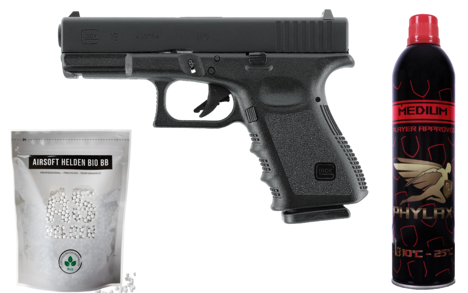SET GLOCK 19 GBB schwarz - ab 18 Jahren