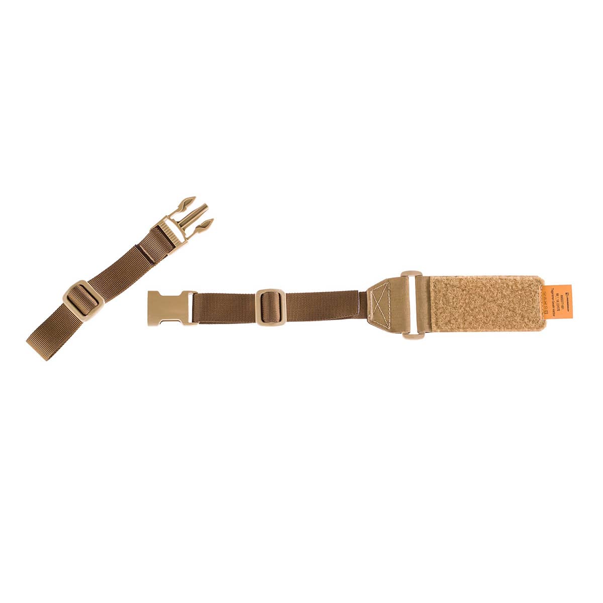 Airsoft-Riemen-Adapter in Braun, verstellbar, mit Clip-Verschluss aus stabilem Material.