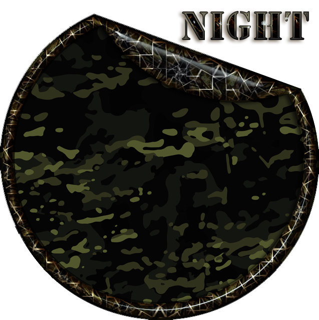 Tarnmuster im Nachtdesign, ideal für Airsoft-Spiele im Dunkeln.