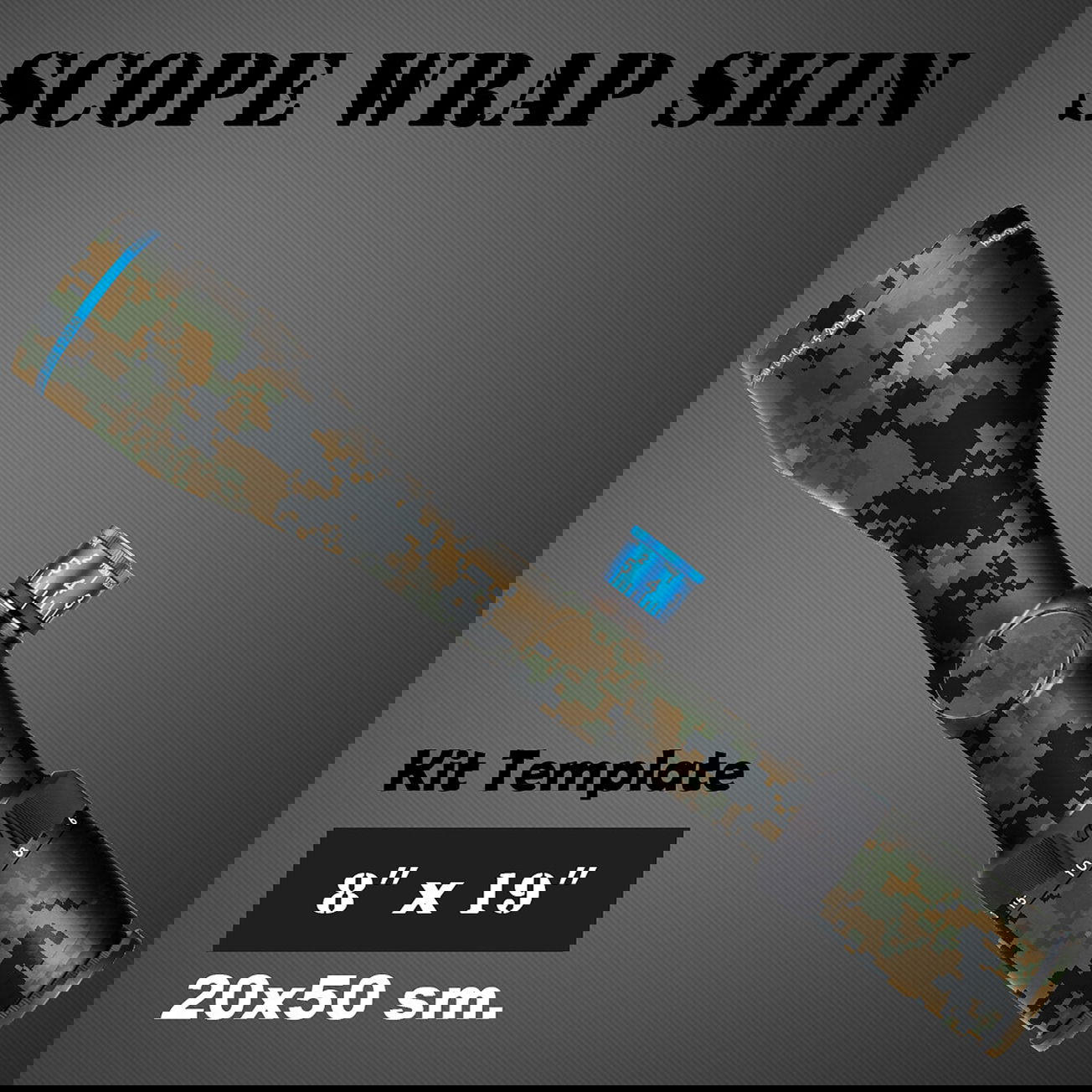 Tarnmuster Zielfernrohr-Skin, 20x50 cm, Kit-Vorlage für Airsoft-Zubehör.