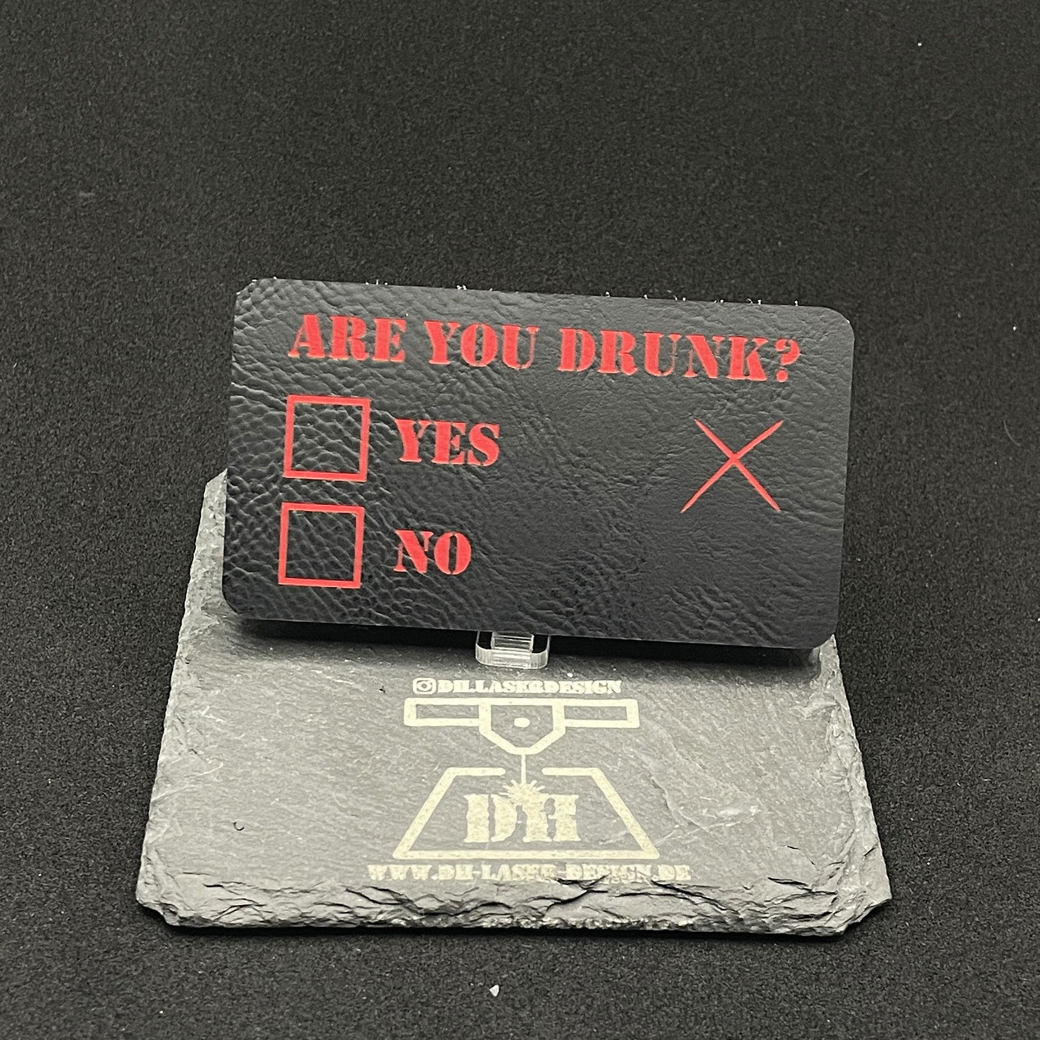 DH Laser Design Are You Drink Lasercut Kunstleder Patch