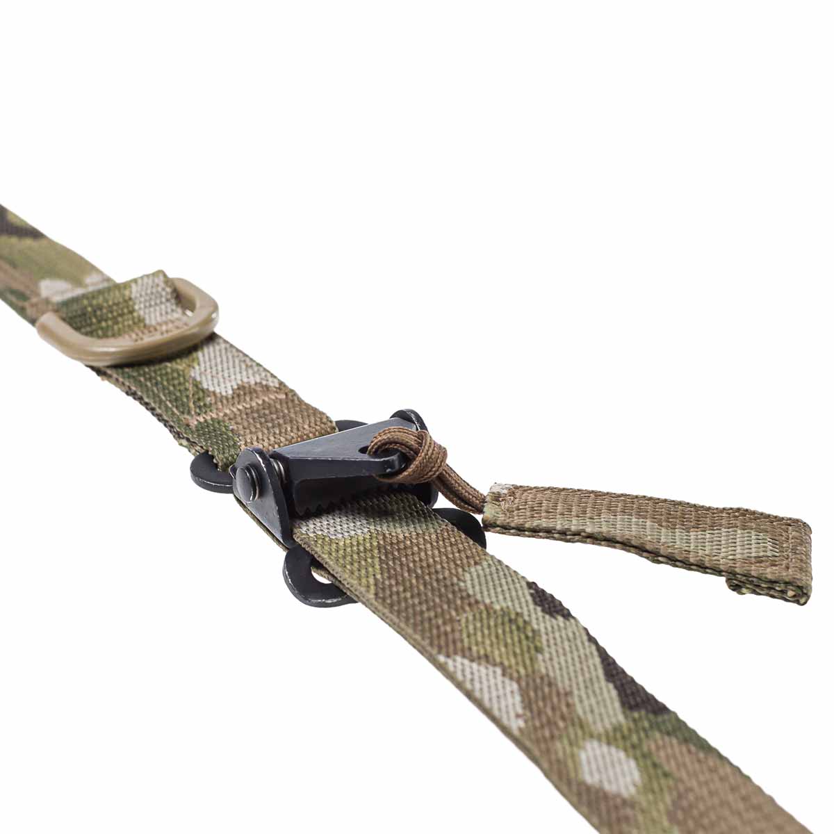 Lindnerhof Trageriemen Gewehr GS113 Tarnfarbenes Airsoft-Gewehrriemenband mit Schnellspannverschluss und D-Ring.