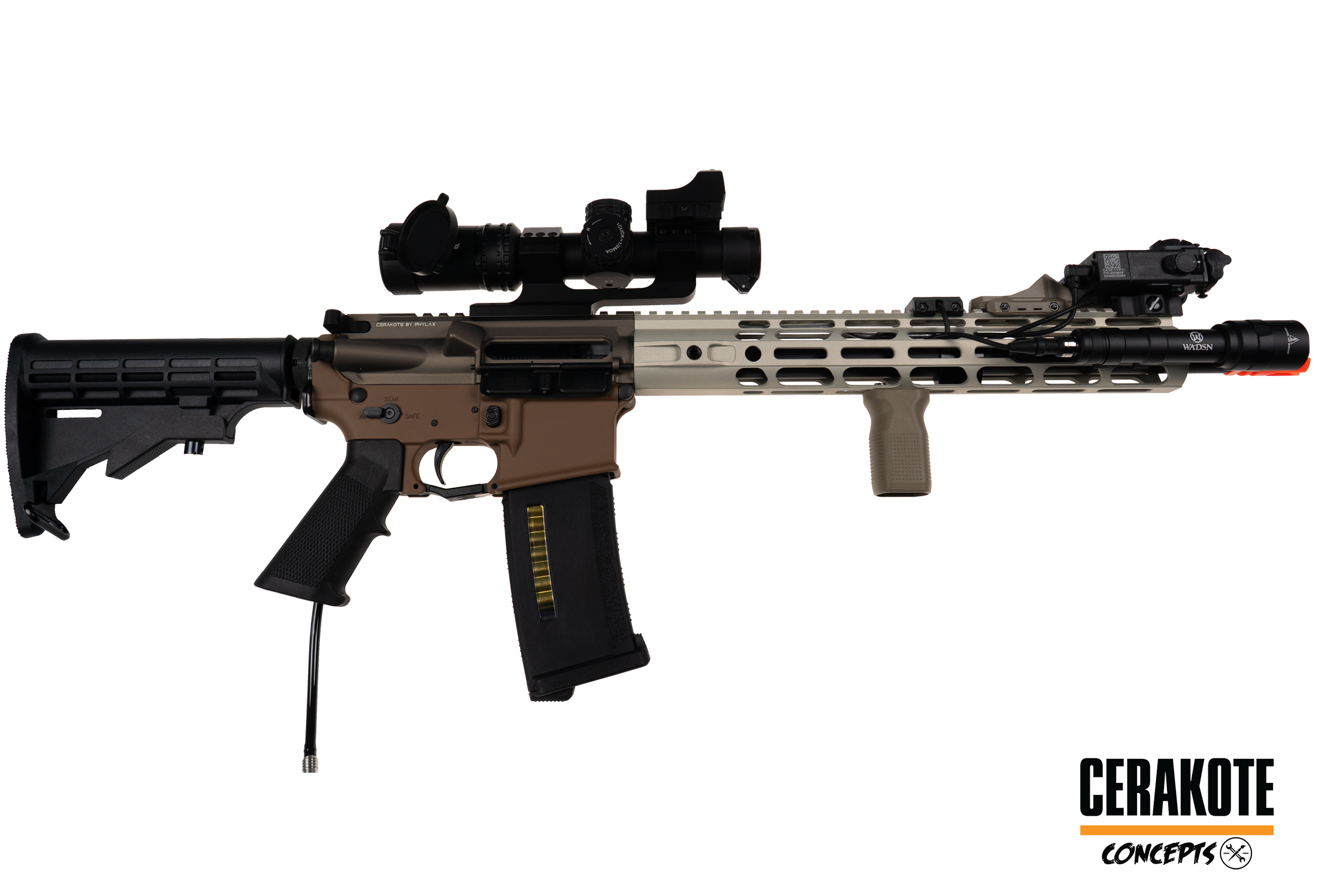 One of One Wolverine Airsoft MTW Forged 14" Cerakote Smoked Bronze x Bright Nickel x Copper Brown - ab 18 Jahren