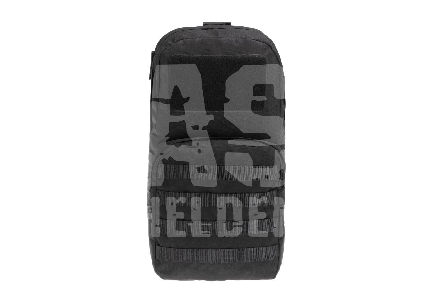 Cargo Pack Schwarzer Airsoft-Rucksack mit taktischem MOLLE-System und großem "Helden"-Schriftzug.