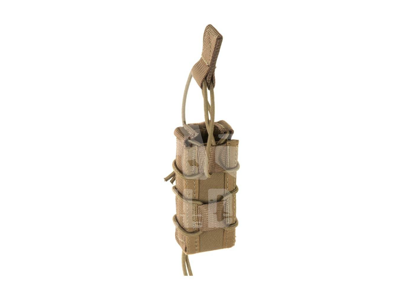 Taktische Magazintasche in Coyote Tan, elastische Bänder, geeignet für Airsoft-Zubehör.