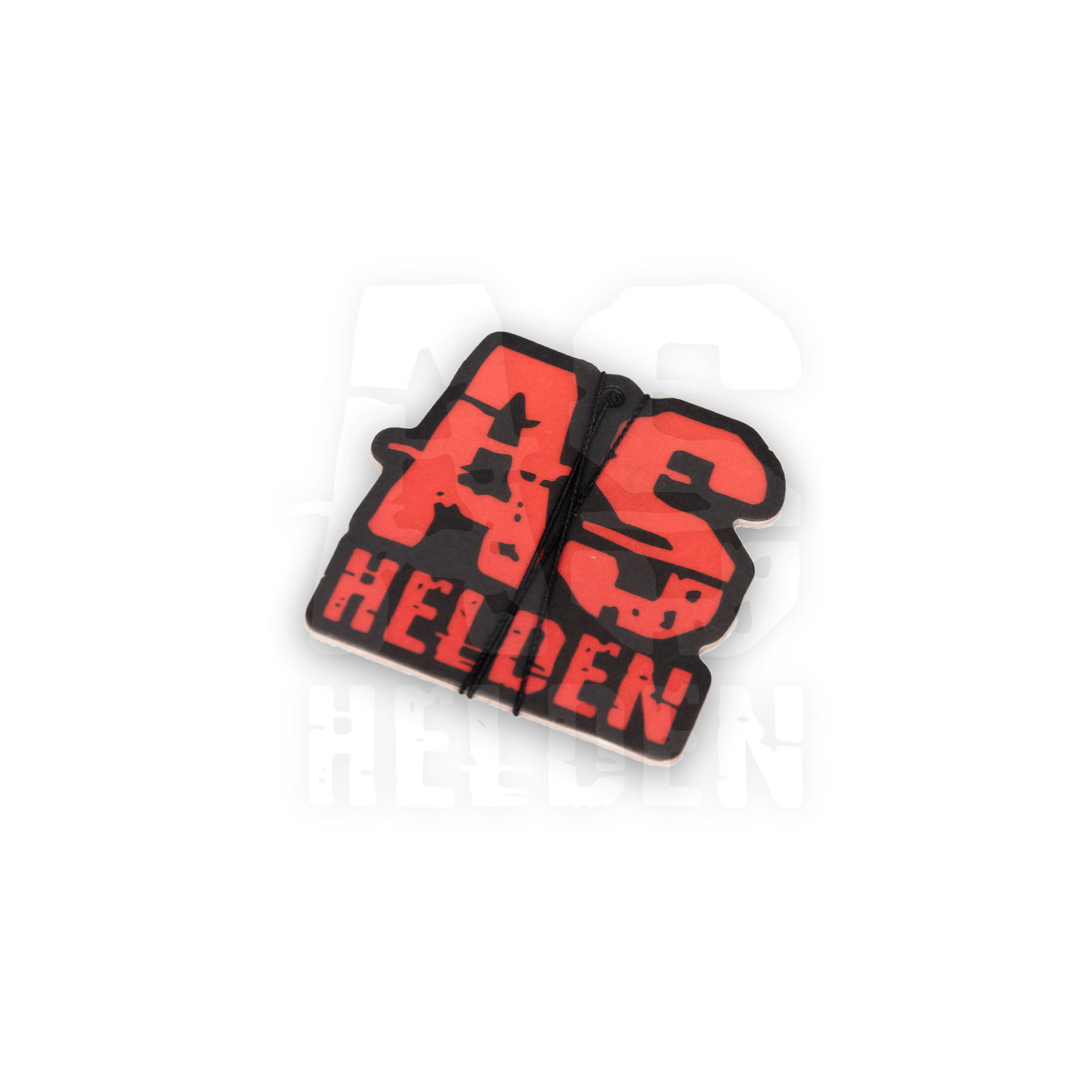 Airsoft Helden Patch, rot-schwarz, mit AS-Logo und Schriftzug, rechteckig.
