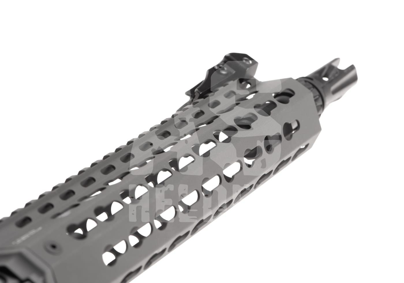 G&G CM16 E.T.U. SRL S-AEG - ab 18 Jahren Airsoft-Handschutz mit M-LOK-Schienen, grau, obere Perspektive.