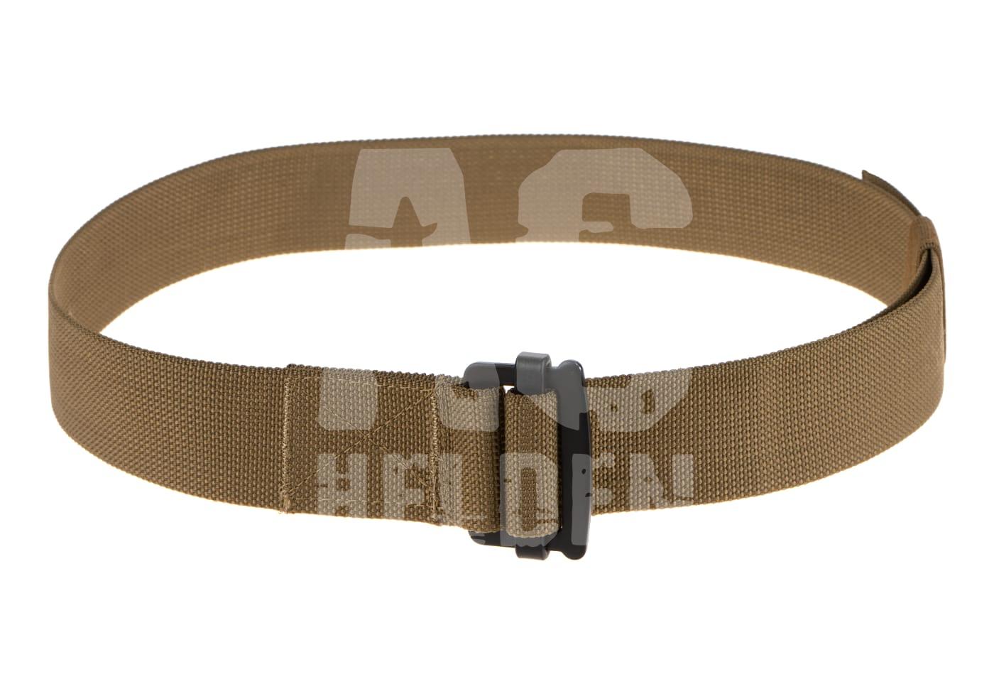 Taktischer, brauner Nylongürtel mit schwarzer Schnalle für Airsoft-Outdooraktivitäten.