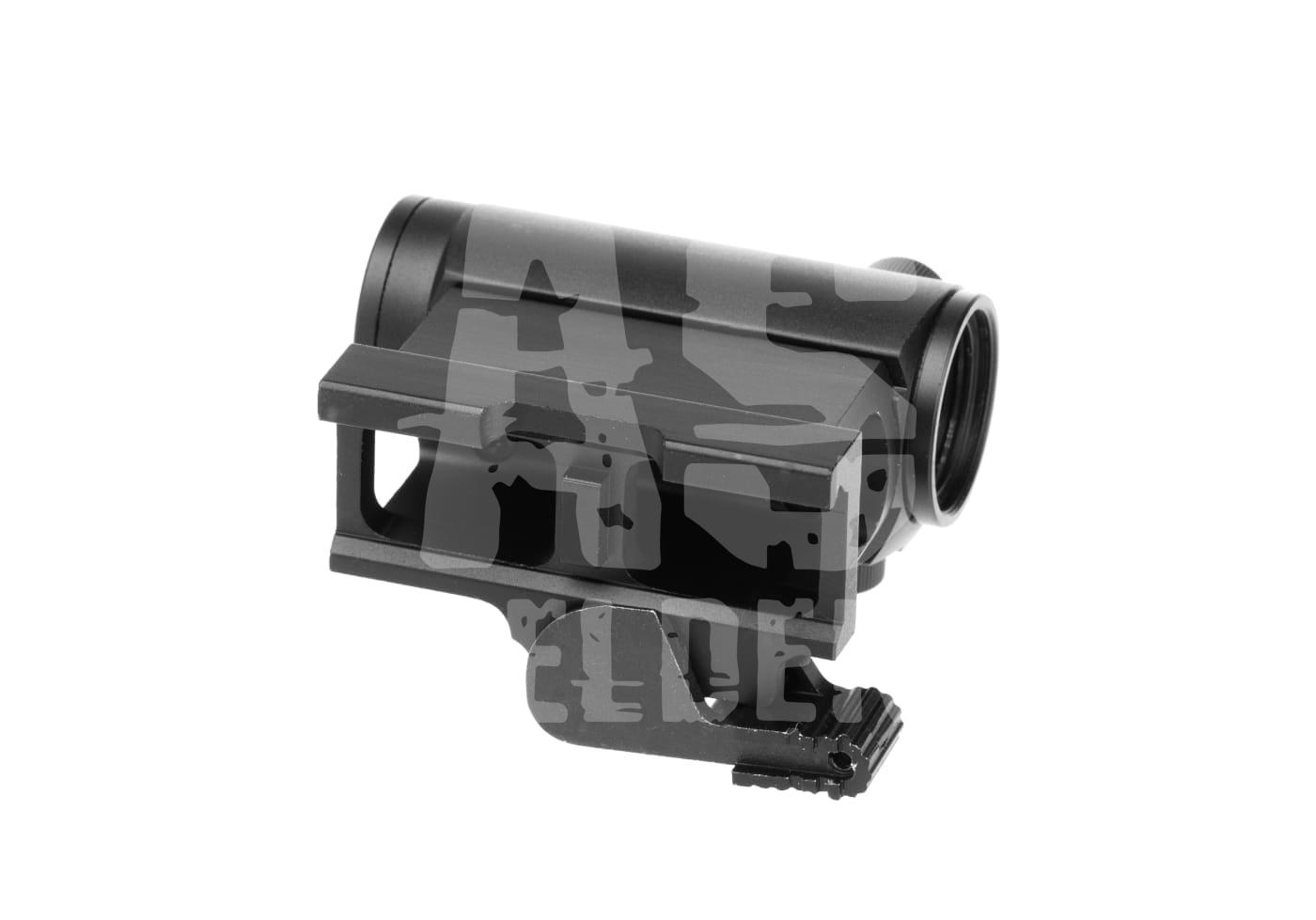 Tactical Airsoft Optik Mount mit Quick-Detach-Funktion, schwarze Ausführung.