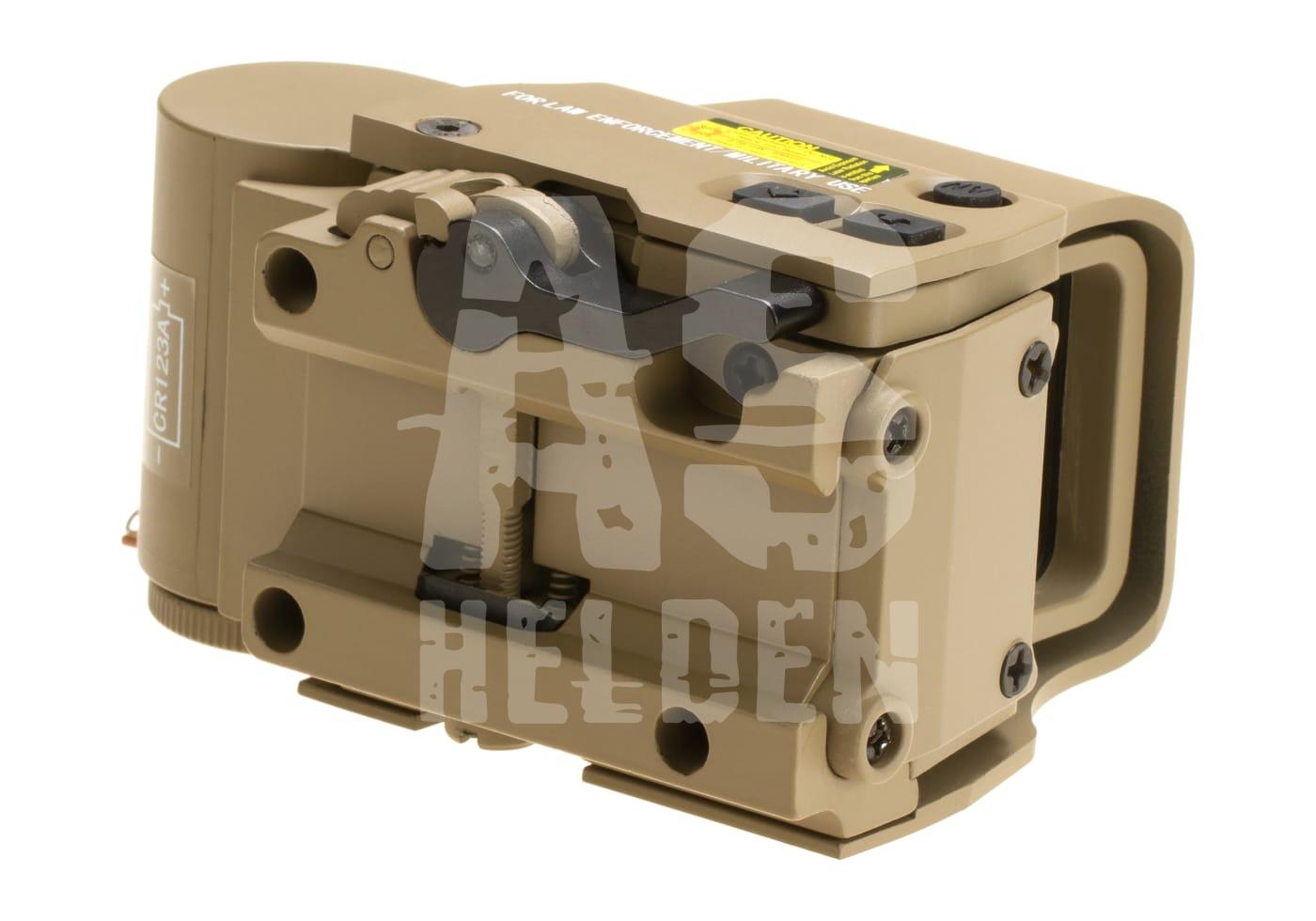 XPS 2-0 Red Dot Taktisches Laserzielgerät in Tan-Farbe, robustes Gehäuse, geeignet für Airsoft-Waffen.