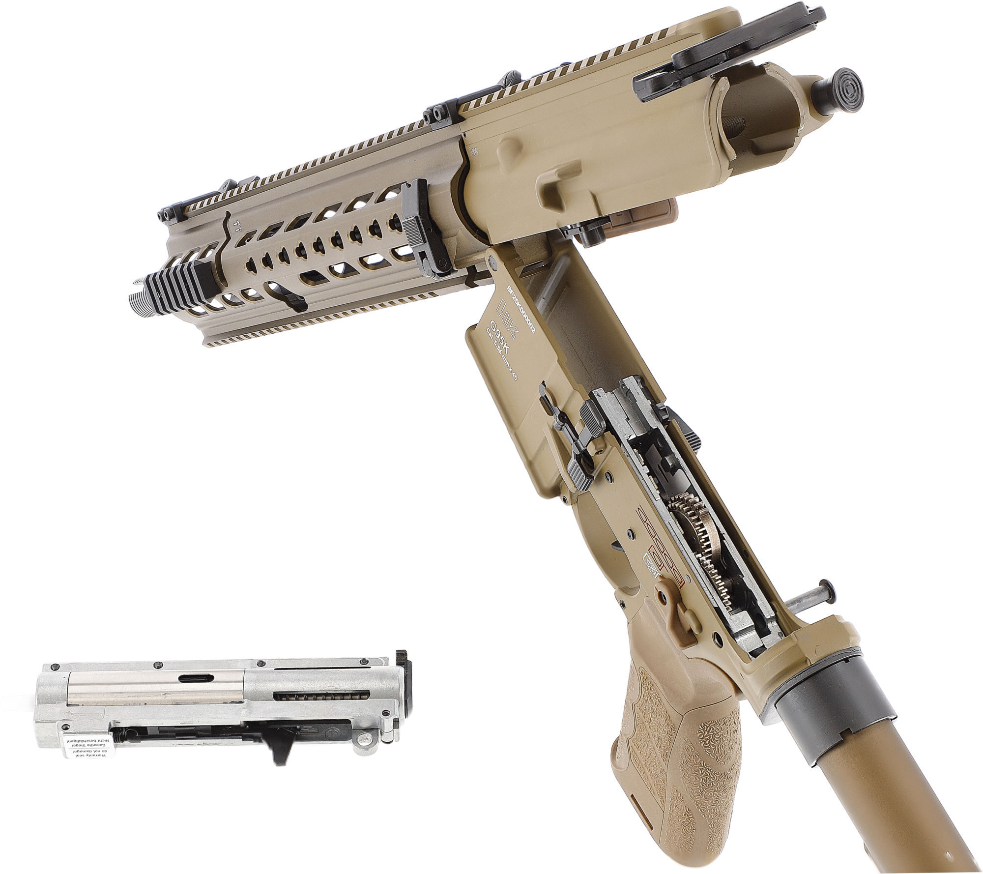 Umarex Heckler & Koch G95K S-AEG + Gratis Phylax Waffenkoffer 100cm Wave Foam, RAL8000  - ab 18 Jahren