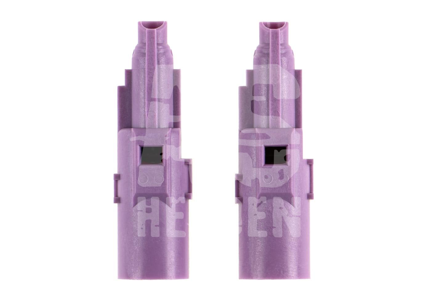 Nuprol Raven MEU Railed + BDS GBB Brushed - ab 18 Jahren Zwei lila Airsoft-Hop-Up-Gummis für verbesserte Schusspräzision.