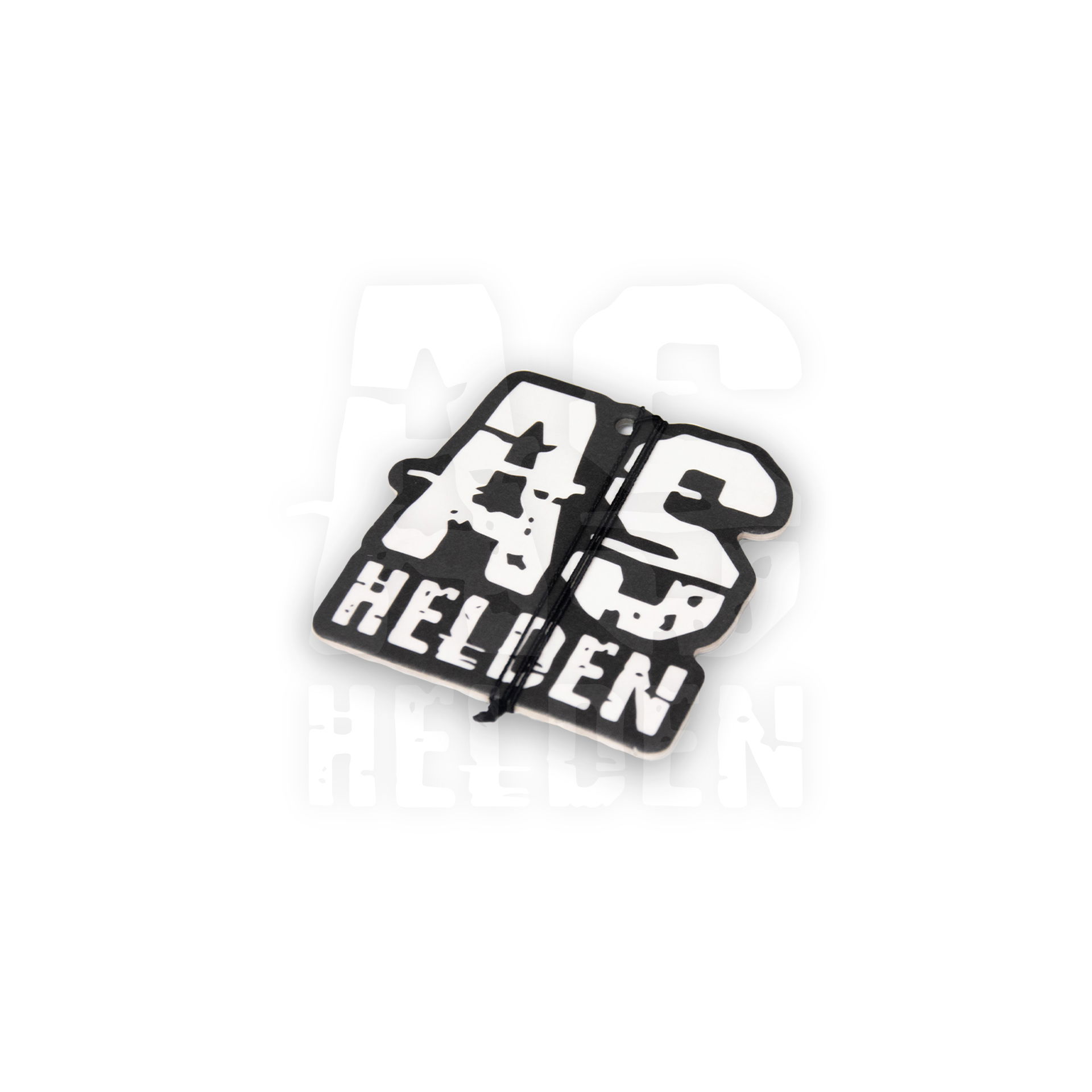 Schwarzer Airsoft Helden PVC-Patch mit weißer Aufschrift und Klettverschluss.