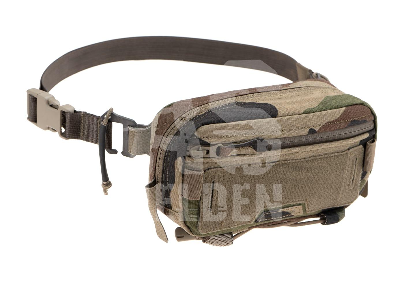 Tarnmuster-Tasche mit Reißverschluss, verstellbarem Riemen und Schnellverschluss für Airsoft-Ausrüstung.