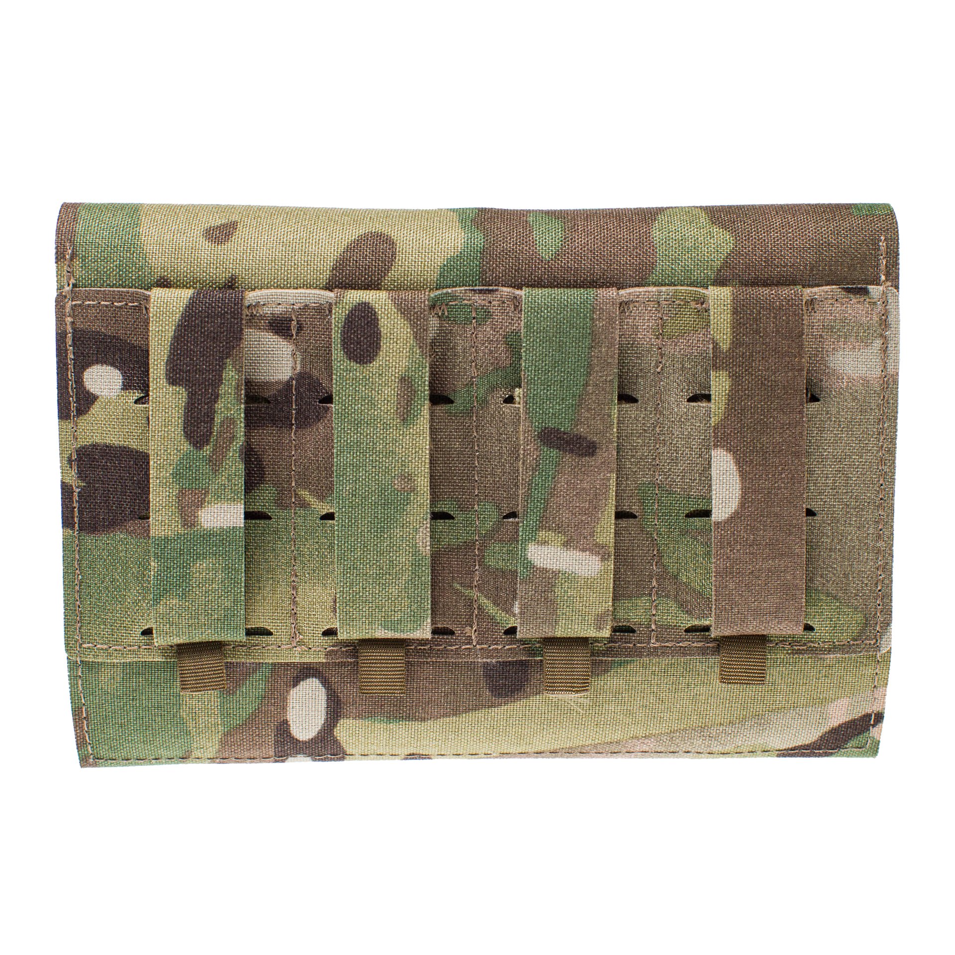 Tarnmuster-Molle-Paneel zur Befestigung von Ausrüstung für Airsoft oder taktische Anwendungen.