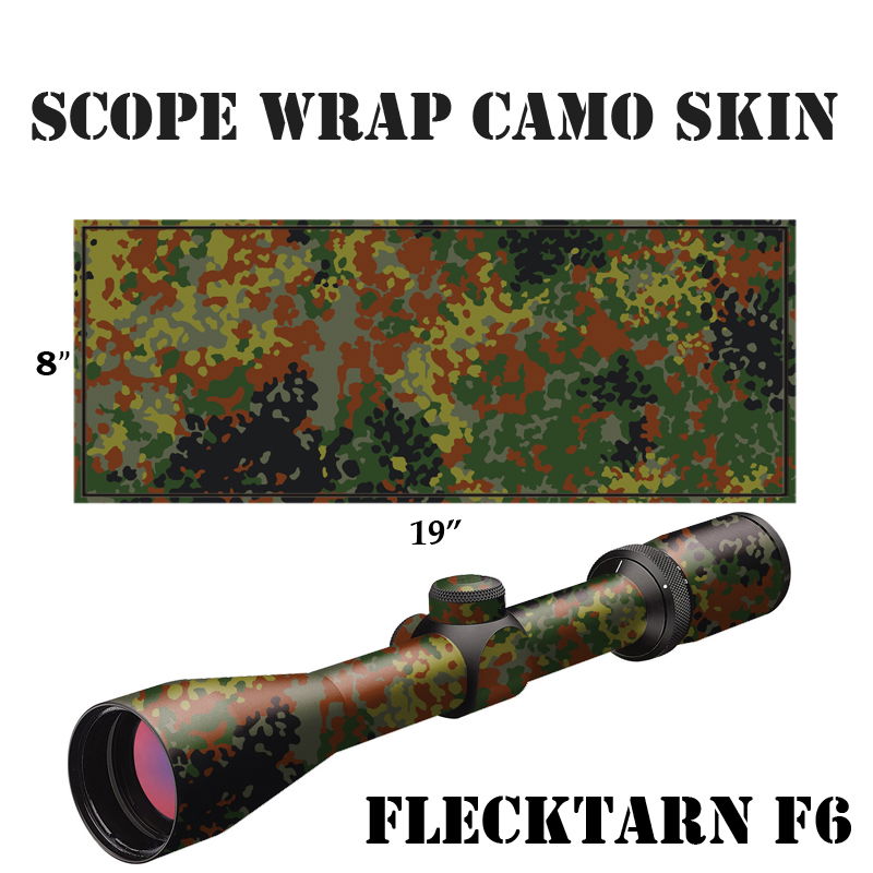 GunsWrap Scope Skins Scope-Tarnhülle im Flecktarn F6 Muster, 19" x 8", für Airsoft-Visier.
