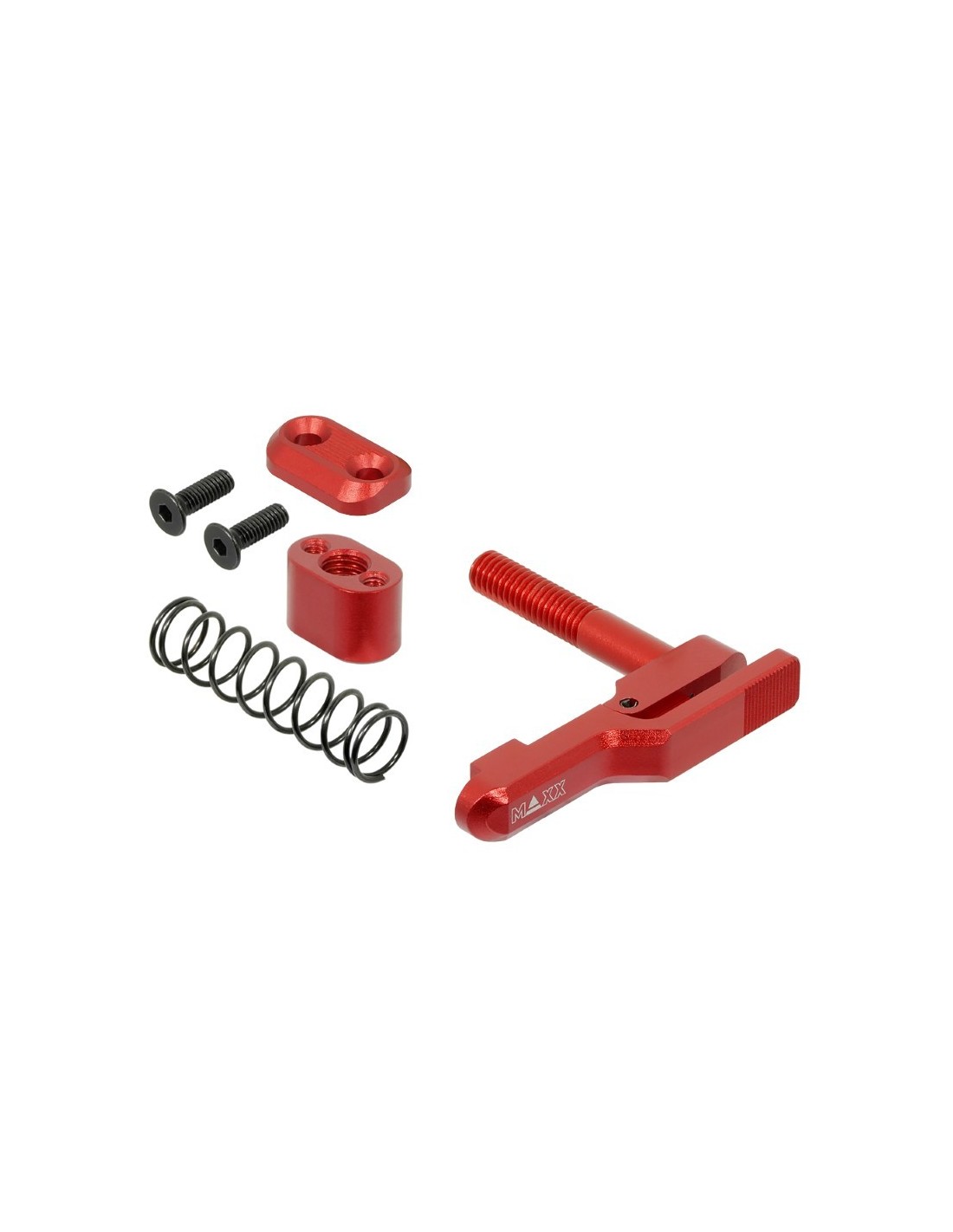 Maxx Model CNC advanced Magazine Release Style C for MTW M4 - Red