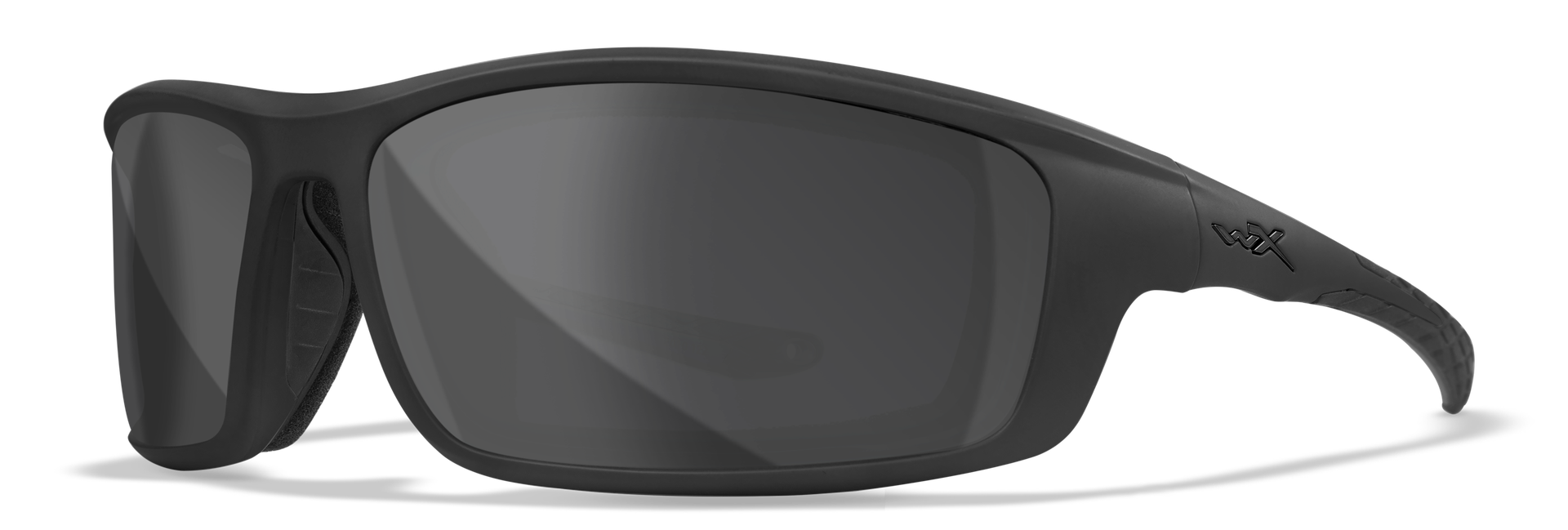 Schwarze Schutzbrille mit getönten Gläsern für Airsoft und Outdoor-Aktivitäten.