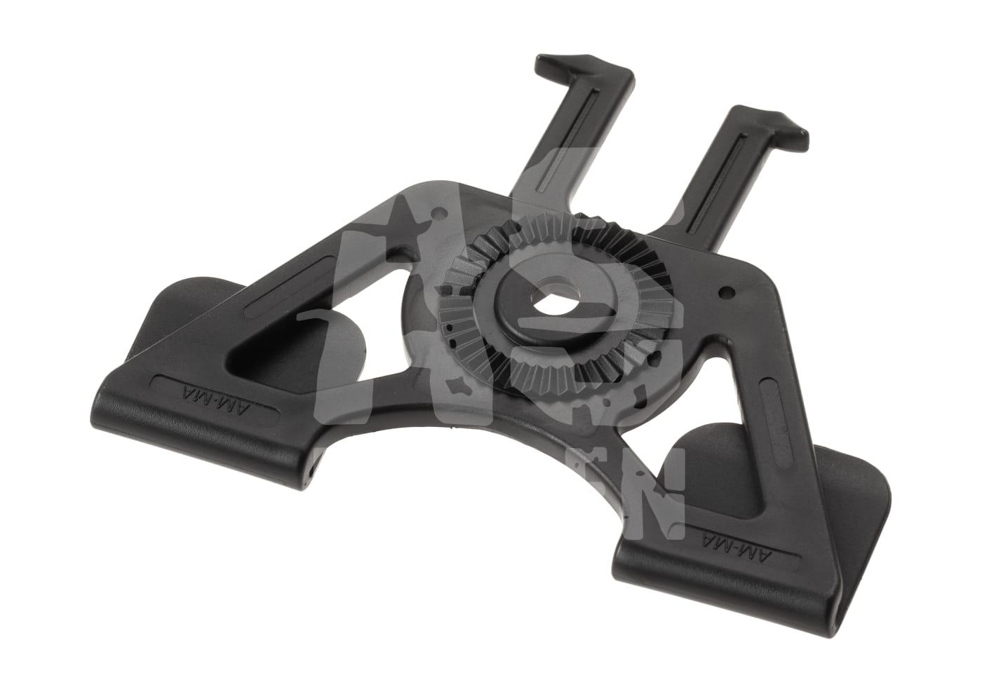 Taktischer Drehadapter für Ausrüstungszubehör, schwarz, robustes Design. Ideal für Airsoft-Gear-Kompatibilität.