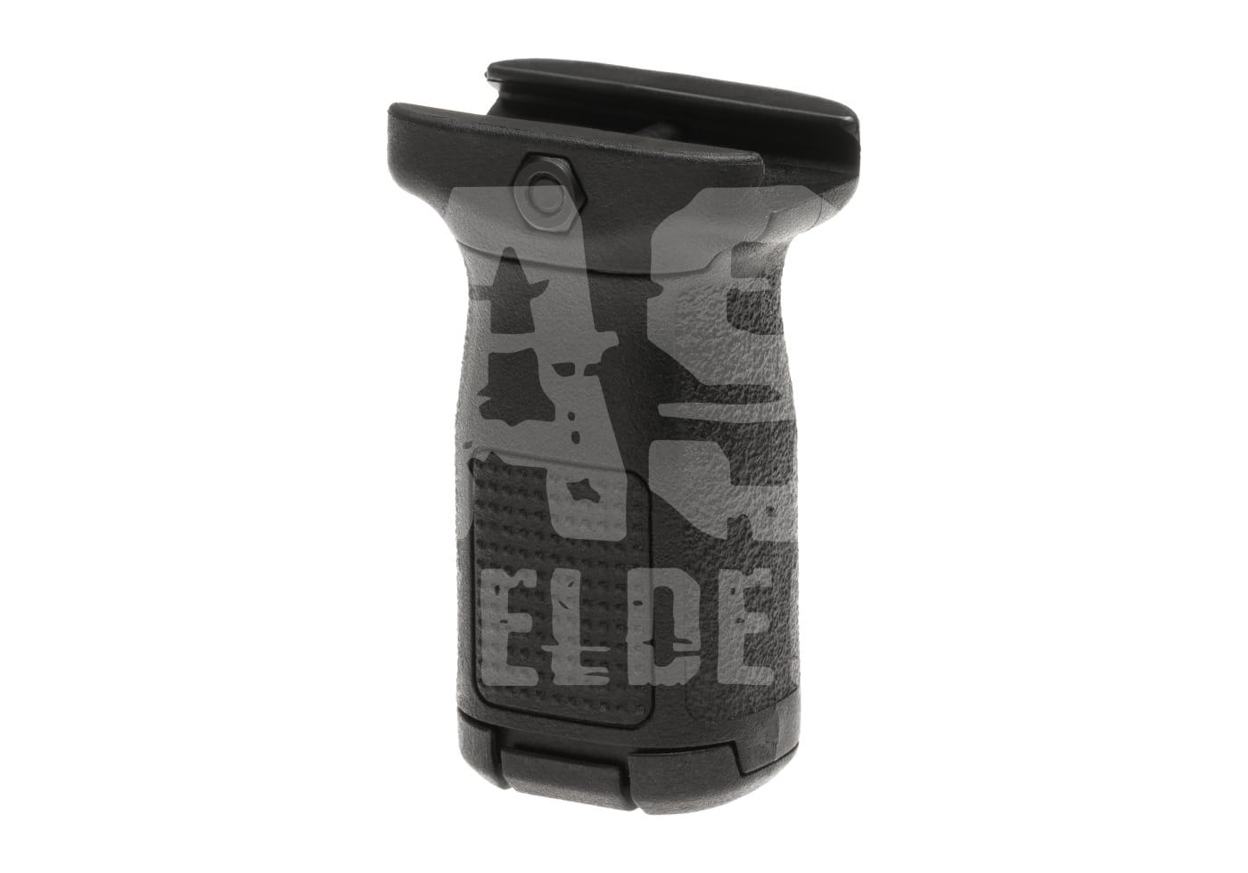 Vertikaler Griff für Airsoft-Waffen, schwarz, ergonomisches Design.