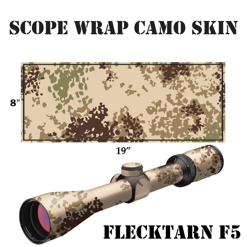 Camo-Folie im Flecktarn-Design für Zielfernrohre, Maße 8"x19". Perfekt für Airsoft-Anpassung.