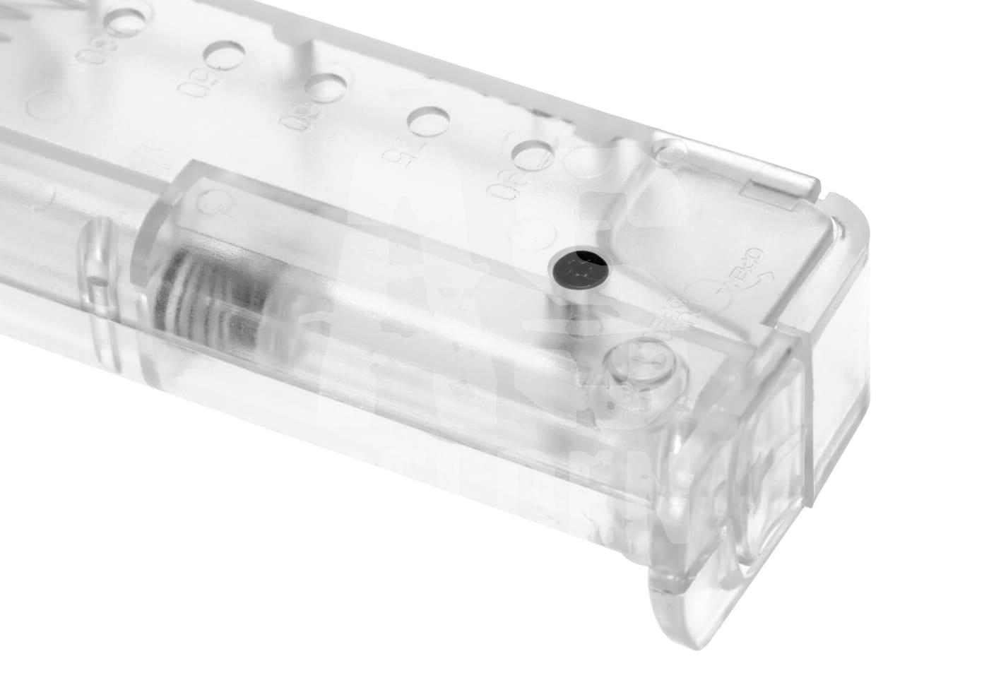 Transparenter Airsoft-Speedloader mit Skala für BBs.