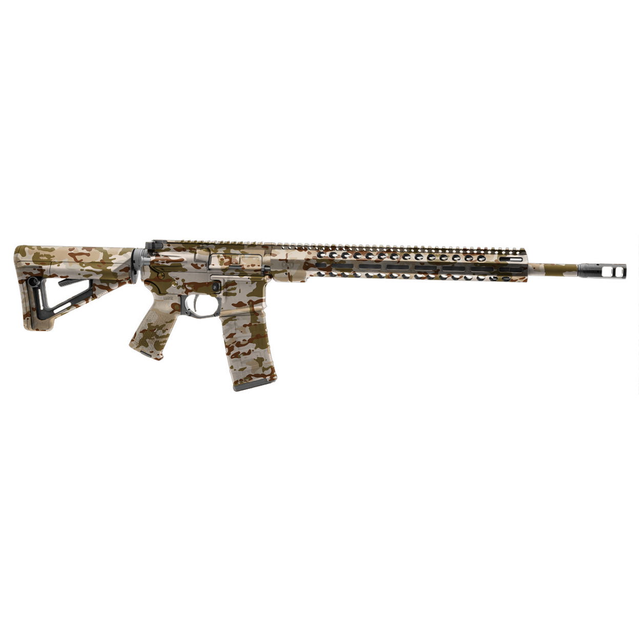 GunsWrap AR15 / M4 Rifle Skins Airsoftgewehr in Tarnfarben mit langem Lauf und taktischem Zubehör.