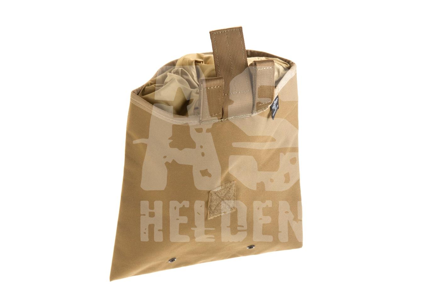 Beige Airsoft-Abwurfbeutel mit Klettverschluss und Trageschlaufe.